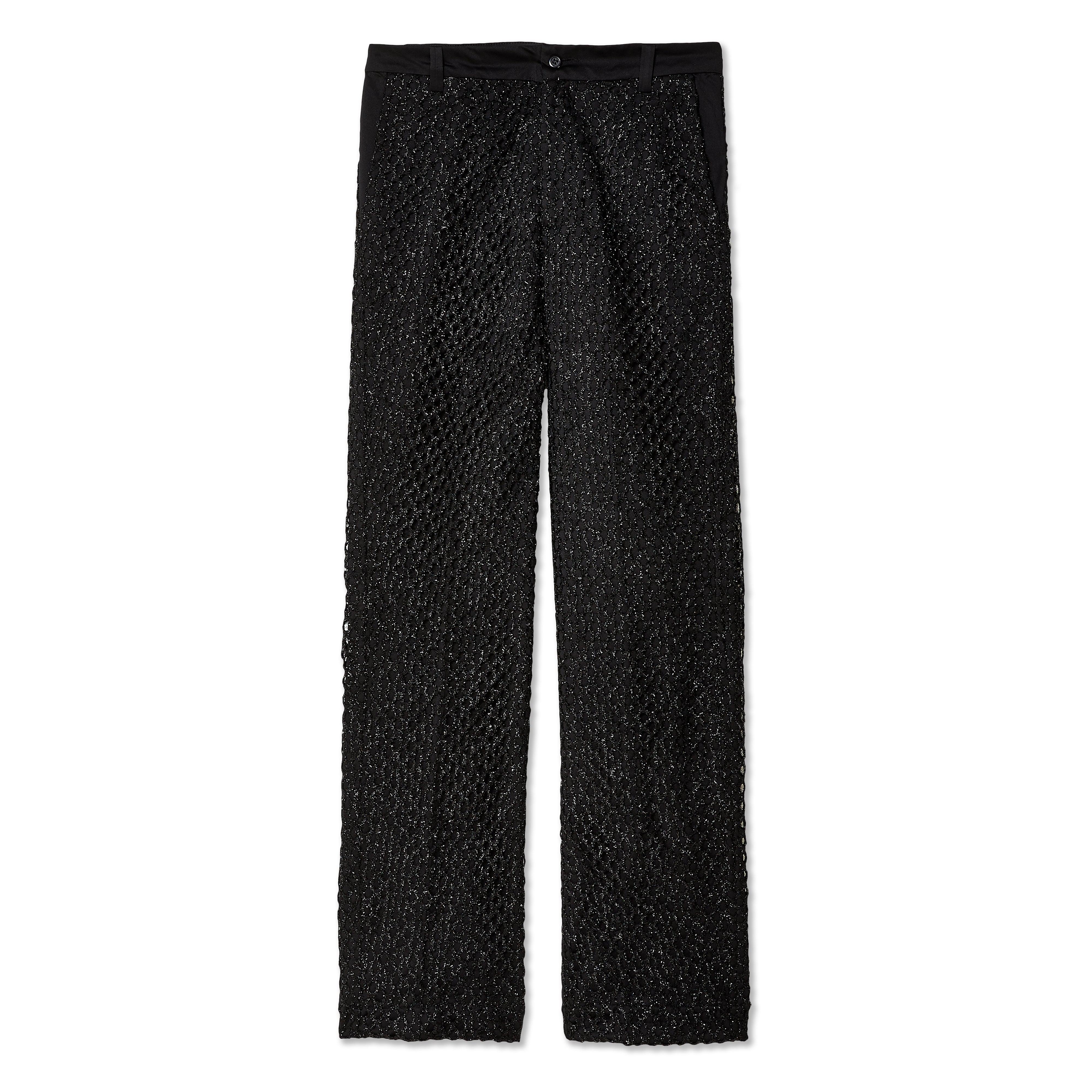 Tokyo James Men's Perforated Net Silk Trousers (Black) by TOKYO JAMES