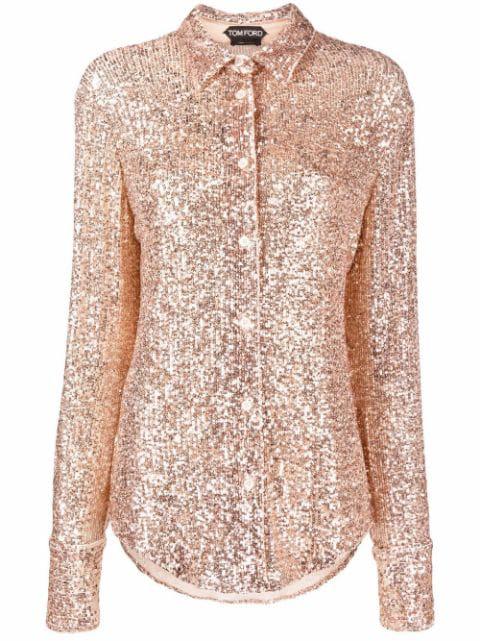 sequinned long-sleeve shirt by TOM FORD