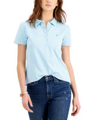 Distinguish design Dead in the world Short Sleeve Dot Polo Top by TOMMY HILFIGER | jellibeans