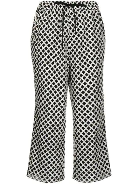 geometric-pattern cropped trousers by UNDERCOVER