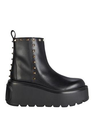 Beatle Rockstud Leather Platform Ankle 