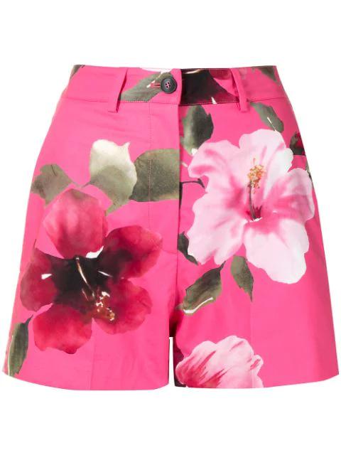floral-print high-waisted shorts by VALENTINO