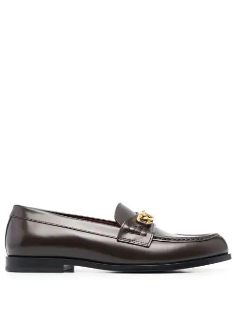 leather logo-plaque loafers by VALENTINO