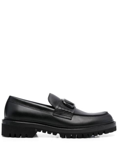 logo-plaque leather loafers by VALENTINO