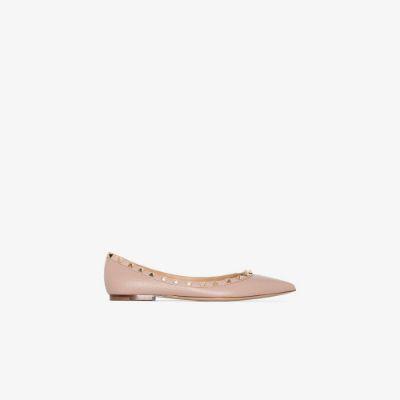 neutral Rockstud leather pumps by VALENTINO