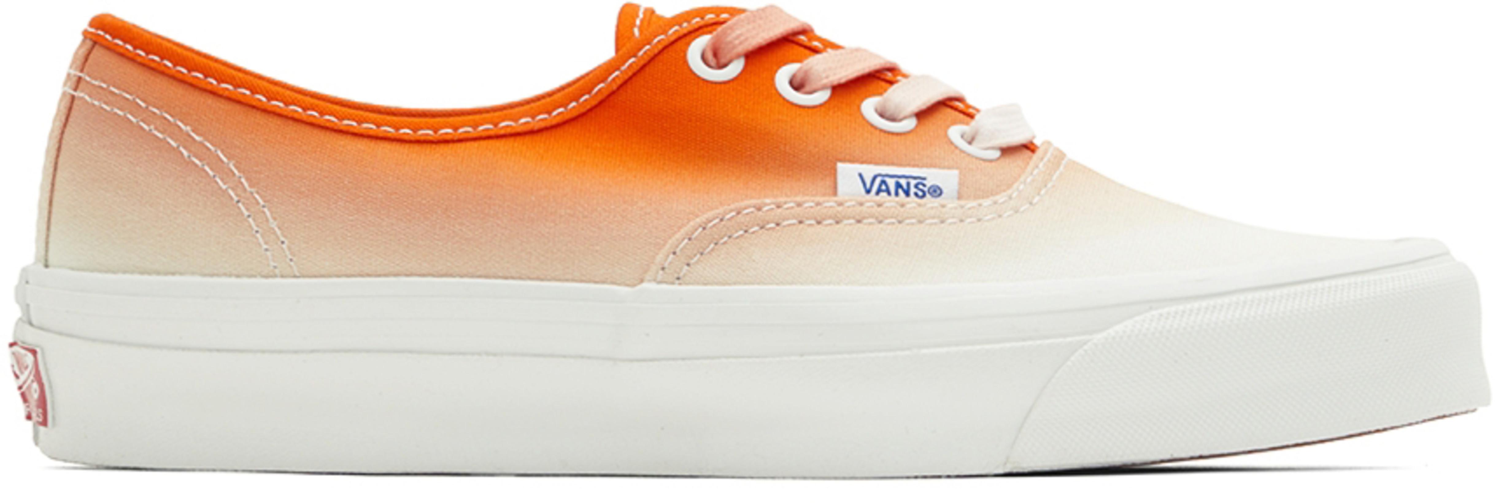 Orange & White OG Authentic L Sneakers by VANS