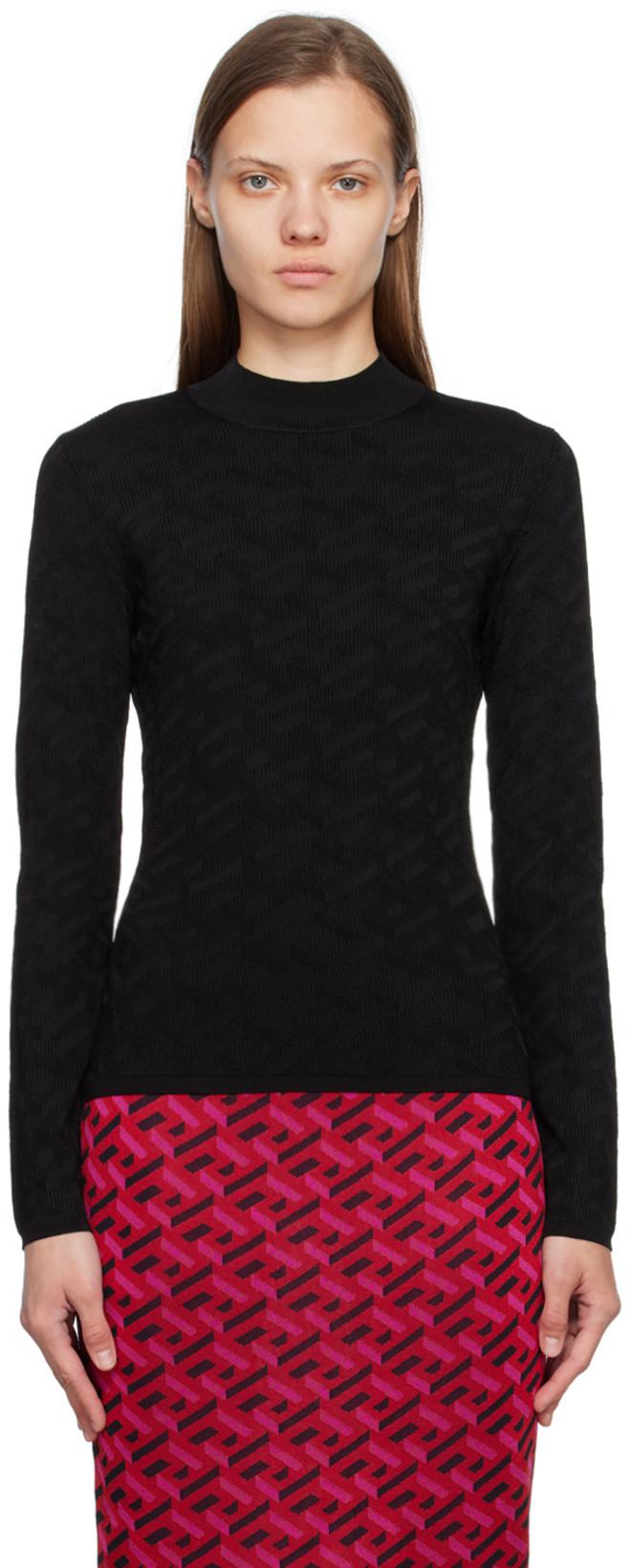 Black La Greca Sweater by VERSACE