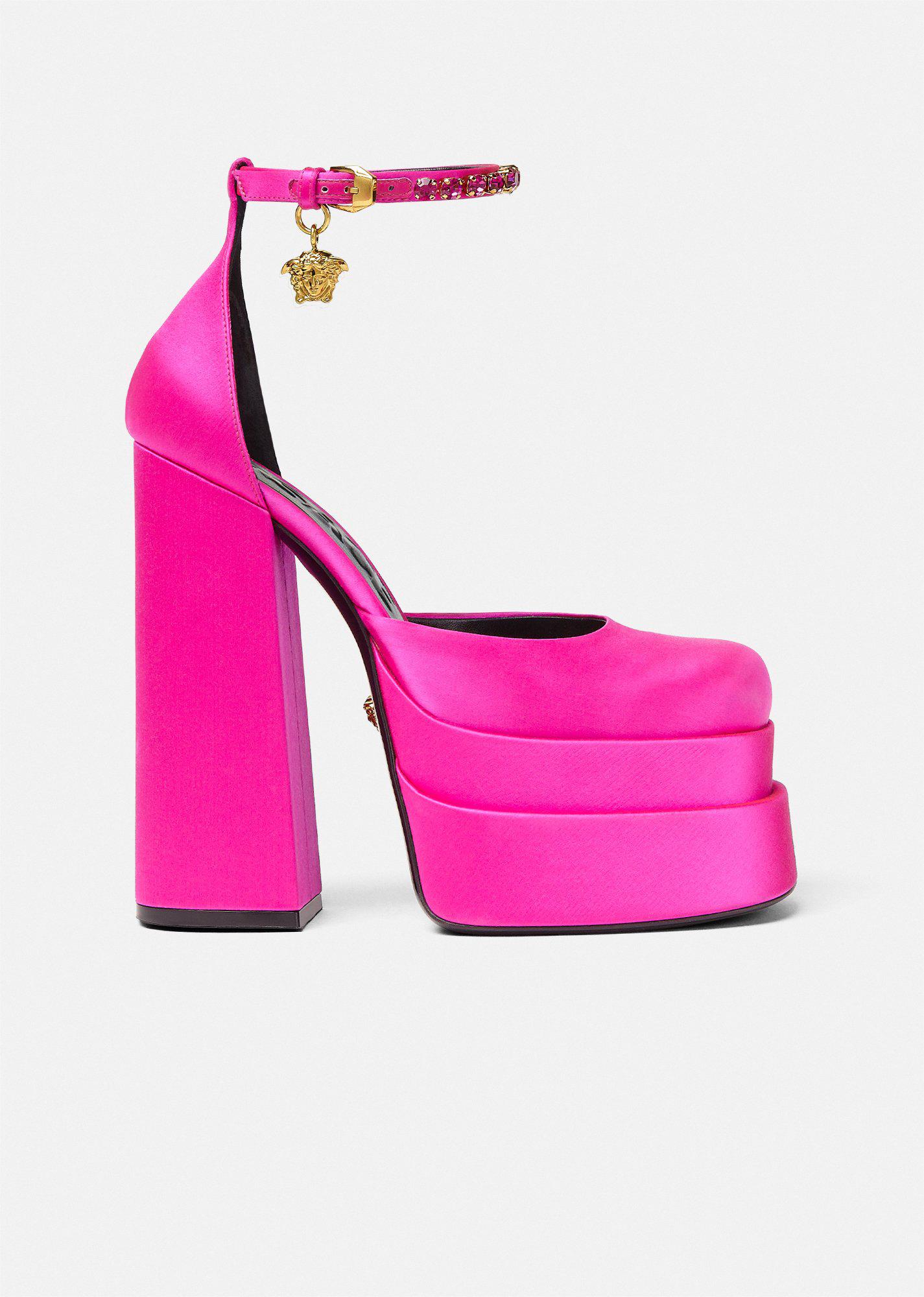 155mm platform satin pumps