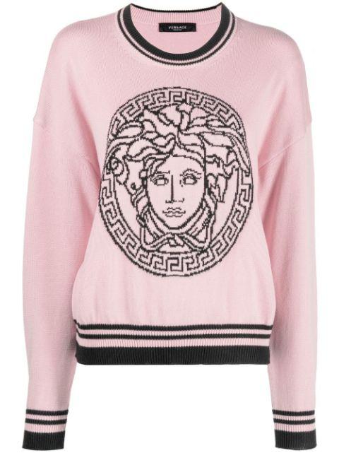 Medusa intarsia-knit jumper by VERSACE 