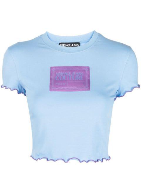 logo-patch cropped T-shirt by VERSACE