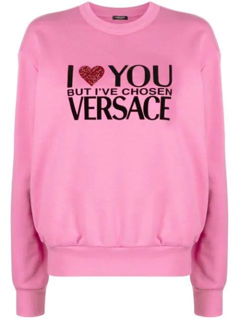 slogan-print sweatshirt by VERSACE
