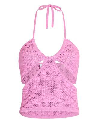 Cut-Out Crochet Knit Halter Top by VICTOR GLEMAUD