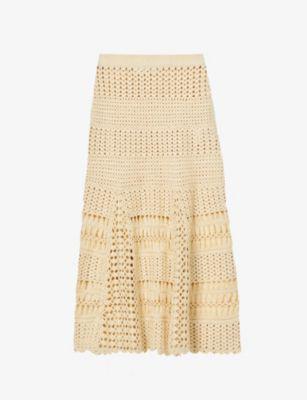Djembe A-line cotton-knit midi skirt by WALES BONNER