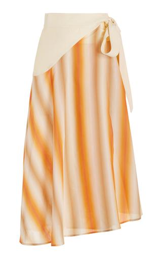 Sunrise Striped Woven Midi Wrap Skirt by WALES BONNER
