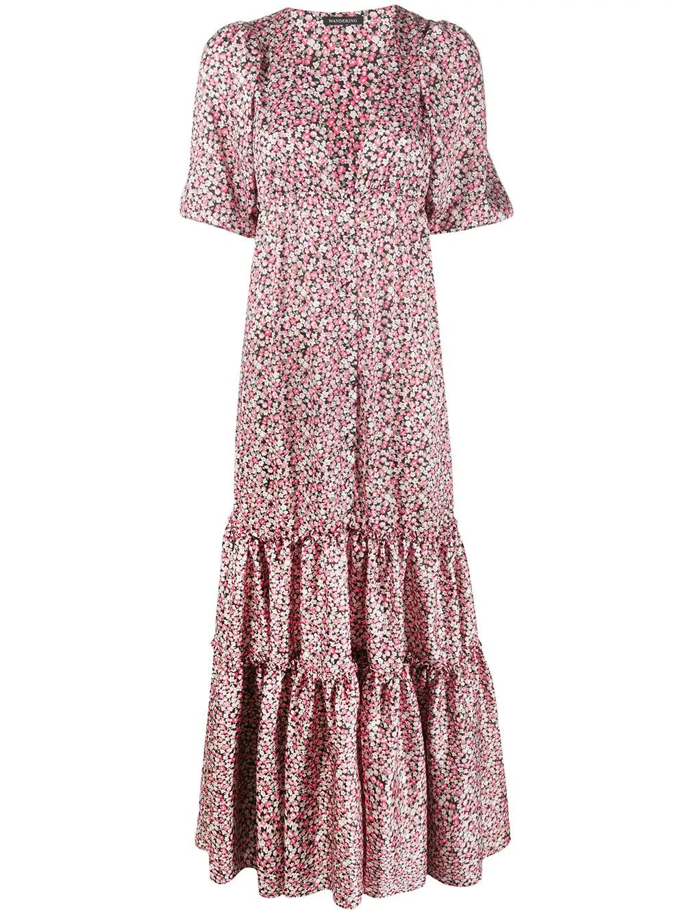 floral-print tiered maxi dress by WANDERING