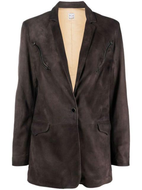 single-breasted leather blazer by WASHINGTON DEE CEE