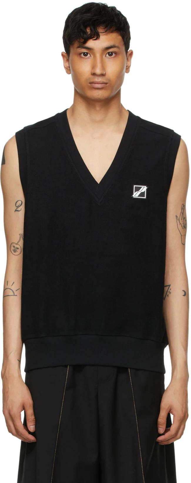 Black Knit Metal Logo Vest by WE11DONE 