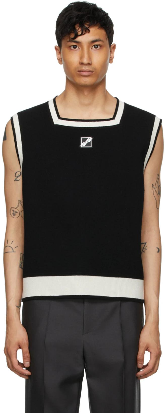 Black Cotton Vest by WE11DONE | jellibeans