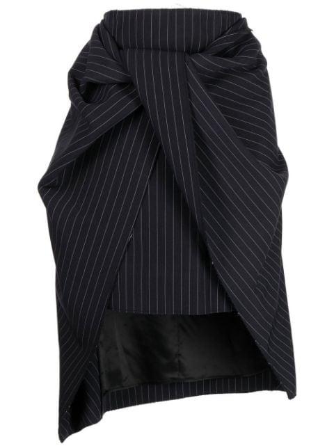 striped asymmetric skirt by WE11DONE