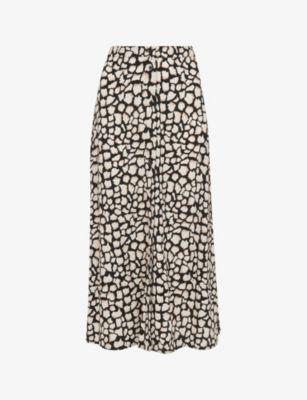 Animal-print woven midi skirt by WHISTLES