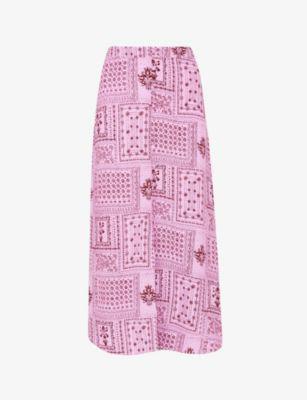 Bandana-print woven midi skirt by WHISTLES