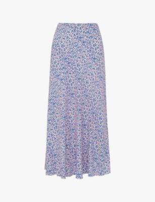 Floral-print crepe midi skirt by WHISTLES