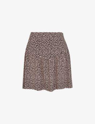 Heart-print high-rise woven mini skirt by WHISTLES