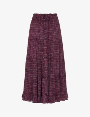 Twist polka-dot woven midi skirt by WHISTLES