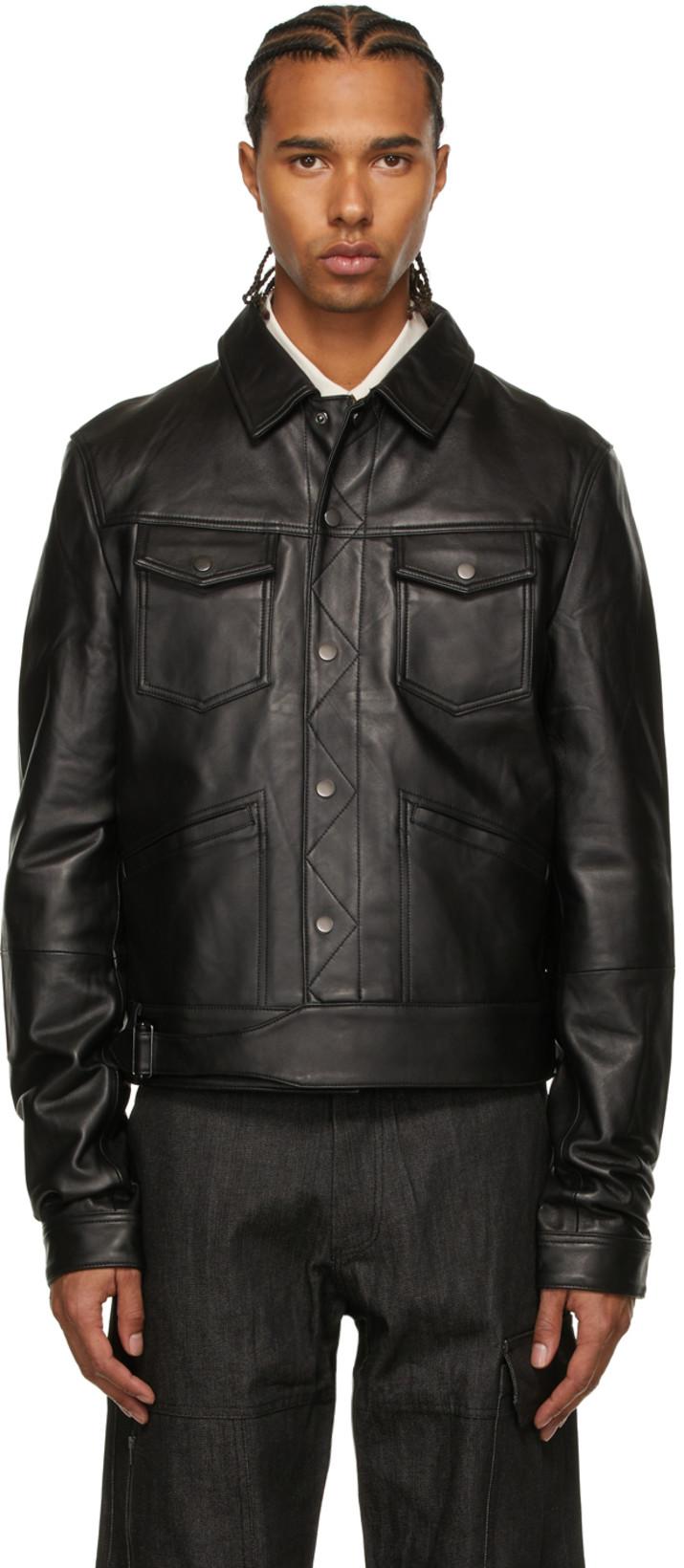 Black Sheepskin Leather Jacket by WINNIE NEW YORK