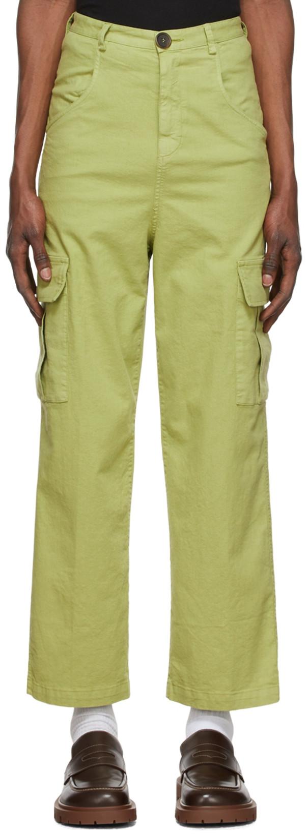 Khaki Cotton Cargo Pants by WINNIE NEW YORK