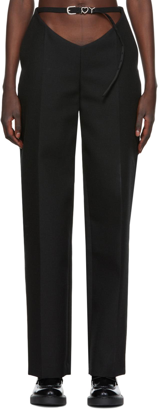 Black Y Belt Arc Trousers by Y/PROJECT