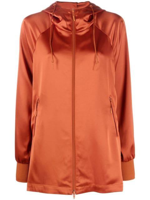 logo-print zip-fastening jacket by Y3 