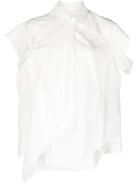 ruffle-trim long-sleeved shirt by YOHJI YAMAMOTO