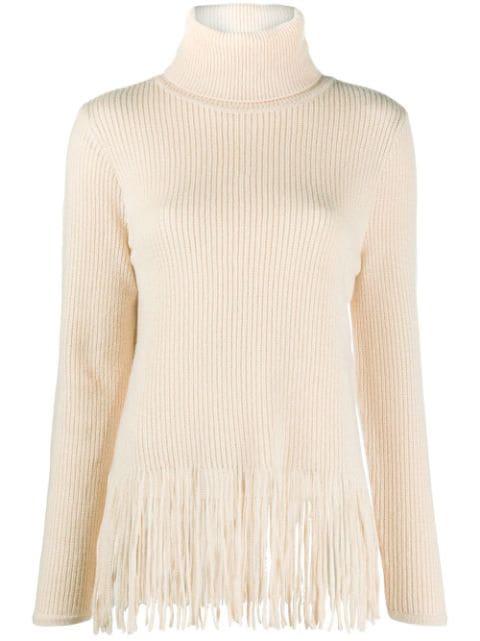 fringe-detail knitted top by ZIMMERMANN