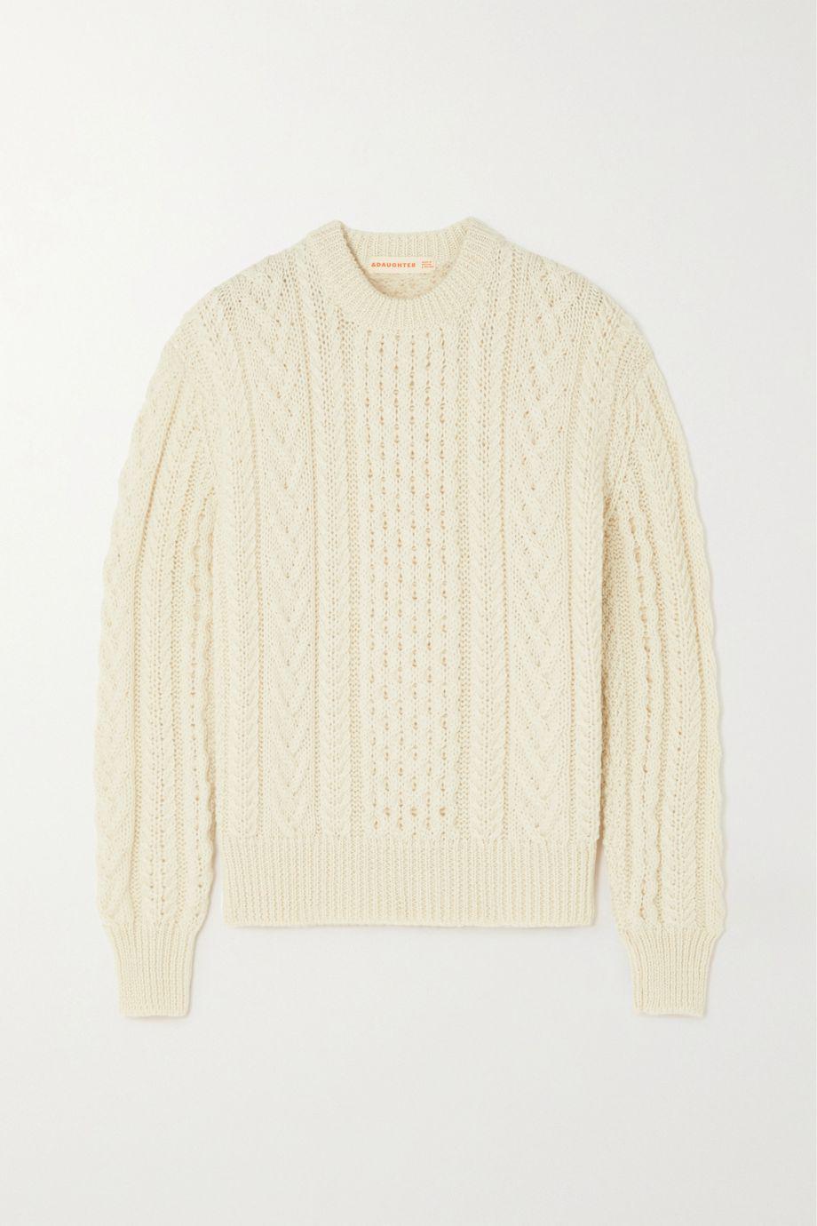 Aran cable-knit wool sweater by &DAUGHTER